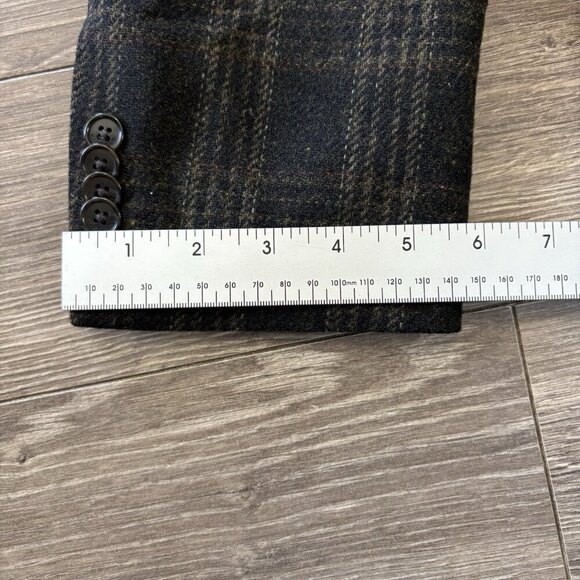 Tommy Hilfiger 40R Brown Sport Coat Blazer Jacket Check 100% Wool Made In Haiti - Picture 8 of 16